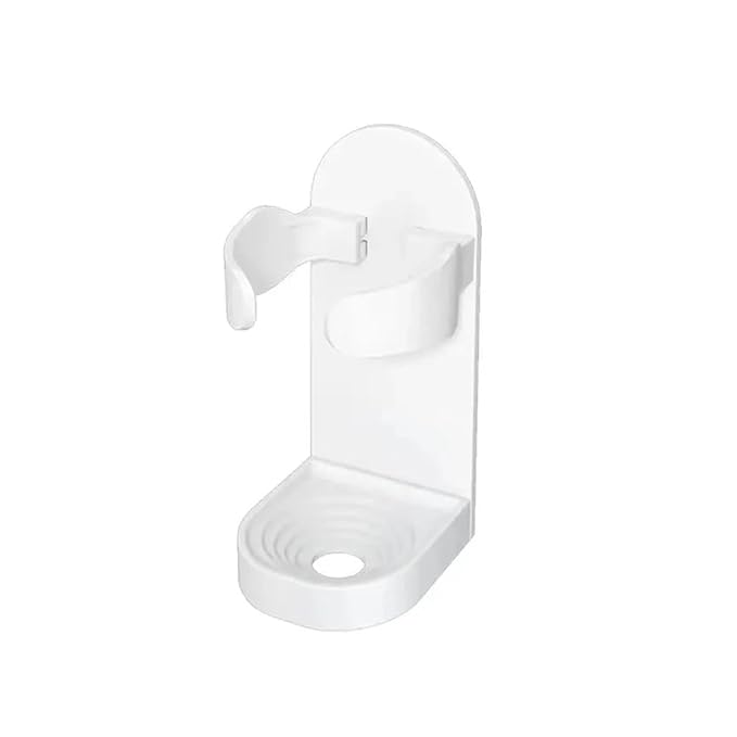 Razor Holder Bathroom Storage Hooks Toothbrush Self-adhesive Stand Punch Free Traceless Electric Shaving Brush Holder Organizer(White)