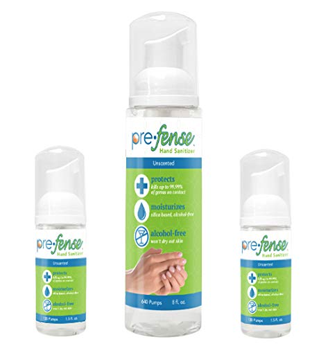 Foam Hand Sanitizer – Unscented - (2 x 1.5 oz travel size + 1 x 8 oz bottle starter kit)