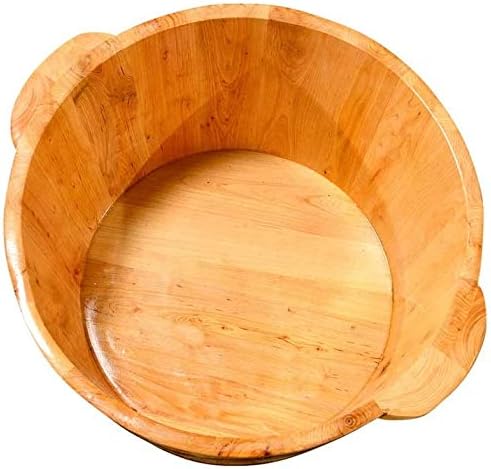 Foot Tub Wooden Foot Basin Household gift Solid Wood Natural Solid Wood Foot Tub Foot Bath Barrel Thicken Foot Basin Wooden Smooth and delicate pedicure bucket Foot Bath Foot Barrel Wooden Foot Soakin