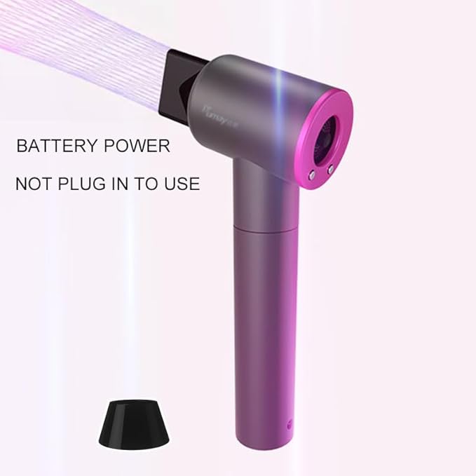 Anion Hair Dryer Hot Air and Cold Air Available Negative Ion Cordless Hair Blower USB Output As Power Bank for Digital Charging Smart Battery Indicator Travel Hair Blower