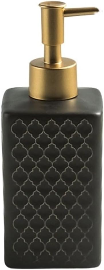 Simple Ceramic Hand sanitizer Bottled Shampoo Shower Gel Disinfectant Press Bottle Bathroom Supplies Bottle(Black)