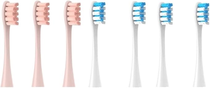 Compatible for Flow/X/X PRO/ Z1/ F1/ One/Air 2 /SE Brush Heads Soft Sonic Toothbrush Vacuum Bristle 7pcs Replacement(3Pink 4Blue)