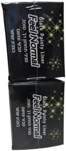 Feel Normal Disposable Black Panty Liners for Women 36 pcs with Protective Layer for Extra Protection Against Leaks. Pack of 2