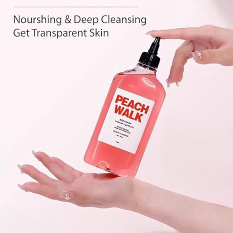 1 PC Peach Walk Body Wash Body Clear Scented Body Wash Shower Gel Smoothing Cleansing Skin Effectively 307ml