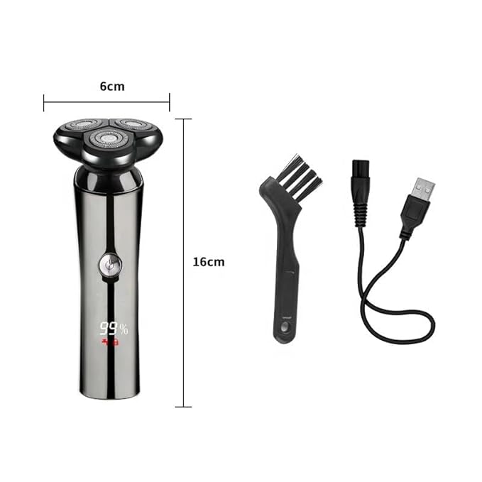 Head Shavers for Bald Men Electric Shaver Men Rechargeable Rotary Floating Razor Beard Hair Trimmer LCD Display Shaving Machine Wet and Dry