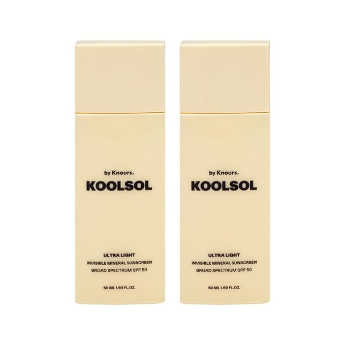 by Knours Ultra-Light Invisible Mineral Sunscreen Broad Spectrum SPF 50 Moisturizing for All Skin Types Korean Innovation 2 Pack 50ml/1.69 fl. oz.