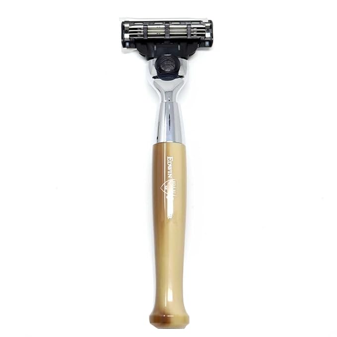 Edwin Jagger Diffusion Series Chrome Plated Handler for the Gillette Mach3 Razor (Tan)