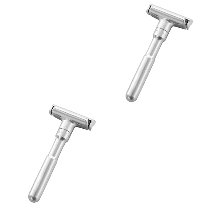 FRCOLOR 2pcs Adjustable Manual Holder Double-sided Blades Versatile Shaving Machine for Home and Travel Lightweight Design Modern Aesthetics Craftsmanship