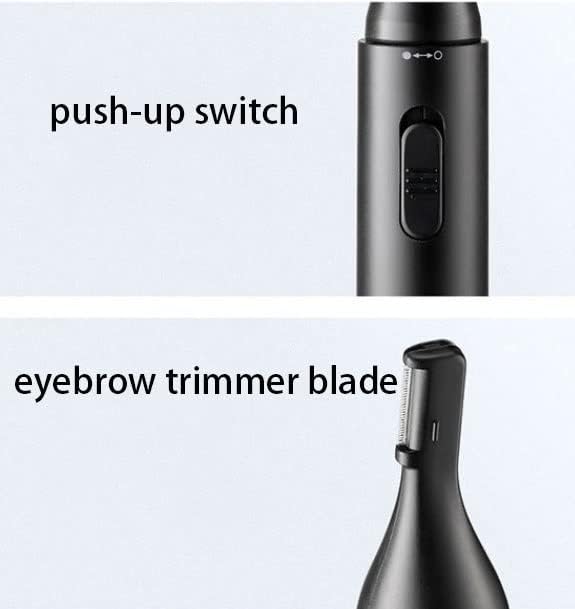 Ear and Nose Hair Trimmer Clipper Portable Waterproof 360° Rotating Nose Hair Trimmer with Snap-fit &amp Push-up Switch for Ears Nose &amp Eyebrow Trimming at Home Easy Cleansing (Color : White)