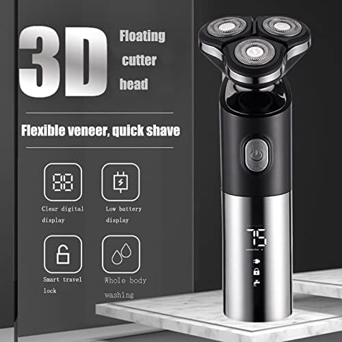 Head Shavers for Bald Men 3 Head Electric Shaver for Men 3D Electric Razor Waterproof Beard Trimmer Cutter for Men Shaving Machine Recharge LED Display