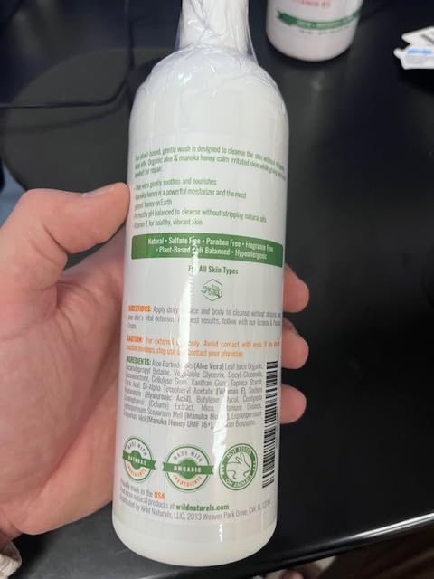 Wild Naturals Moisturizing Eczema Body Wash – Gentle Psoriasis Body Wash for Itchy Dry Skin Relief – Eczema Soap for Redness and Flareups – Hydrating Cleanser for Women and Men