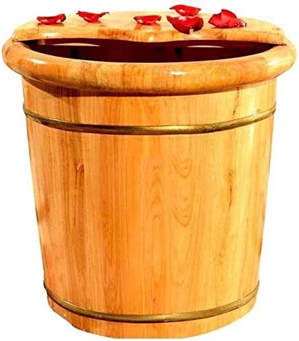 Foot Tub Wooden Foot Basin Household Gift Foot Soaker TubWooden Foot Soak Tub FootbathWooden Foot Bath Barrel Wooden Household Durable Foot Washing Bucket Foot Tub Solid Wood Foot Bath (Size : 40cm