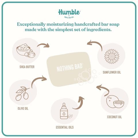 HUMBLE BRANDS Vegan Mountain Lavender Deodorant 2.5 Ounce (Pack of 3) and Mountian Lavender Handcrafted Soap 3 pack