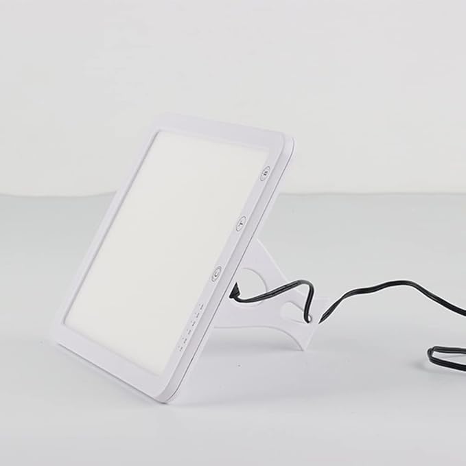 Light Therapy Lamp 10000 Lux Sunlight Lamp with 3 Color Modes 5 Brightness Levels 6 Timer Settings Full UV-Free LED SpectrumWhite
