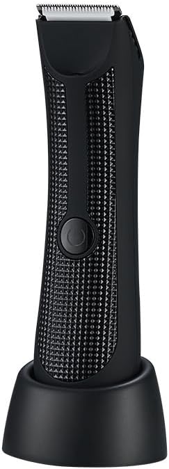 Electric Groin Nose &amp Ear Hair Trimmer Rechargeable Body Hair Trimmer with 3-Level Adjustable Comb IPX Waterproof Portable Grooming Tool for Men Black (Black)