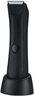 Electric Groin Nose &amp Ear Hair Trimmer Rechargeable Body Hair Trimmer with 3-Level Adjustable Comb IPX Waterproof Portable Grooming Tool for Men Black (Black)