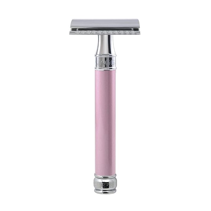 Edwin Jagger Double Edge Safety Razor Long Handle Pink
