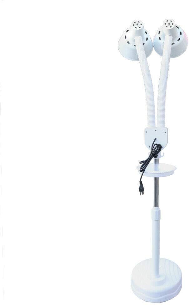 Double Head Type Infrared Light Stand Infrared Heat Lamp 275W 110v Near I-nfrared Heat Lamp for Pain Red Light Standing Lamp Set