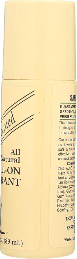 Alvera Aloe Unscented All Natural Roll On Deodorant 3 Ounce -- 6 per case. by Alvera