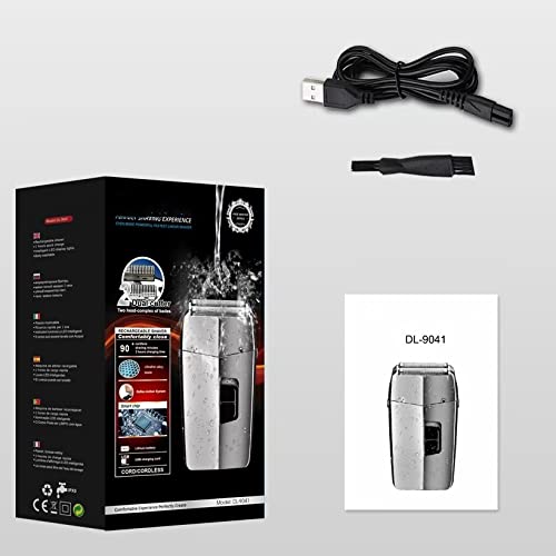 Men's Shaver Waterproof powerful rechargeable electric shaver for men beard hair electric razor bald shaving machine and finishing fade (Color : Gold)