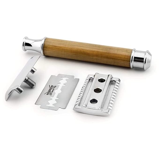 Jag Men's and Women's Sustainable Wet Razor with Bamboo Handle Double-Edged Razor with Elegant Case