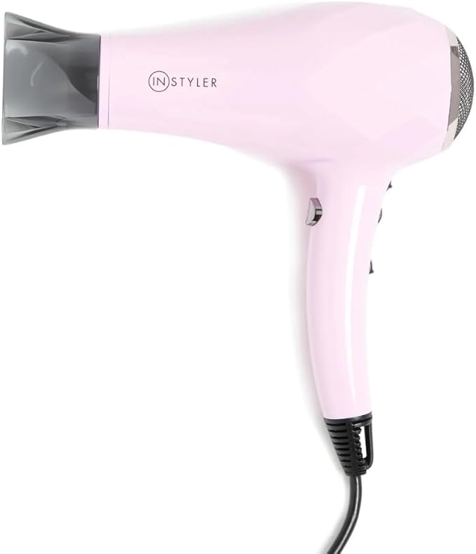 InStyler Turbo Ionic Hair Dryer in Pink with Cool Shot Button - Negative Ion Blow Dryer for Smooth Frizz-Free Styling