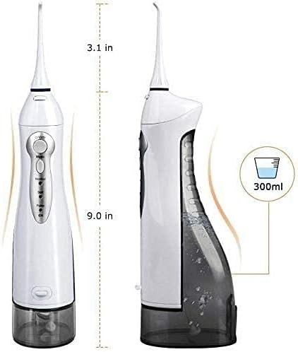 Water Flosser Cordless Teeth Cleaner 3 Modes Water Dental Flosser USB Rechargable Portable Oral Irrigator for Travel Braces &amp Bridges Care (White)