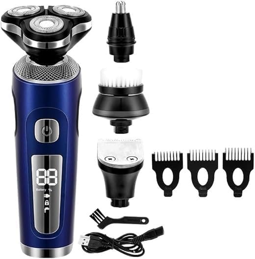 Head Shavers for Men 4 in 1 Electric Shaver 3D Floating Cutters USB Fast Charge Shaving Razor Machine for Men Blades Portable Beard Trimmer Clipper