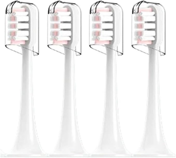 Compatible for Mijia T300/T500/T700 Sonic Toothbrush Heads Replaceable Refill Nozzles 4 Colors with Caps 4/20Pcs(4Pink)