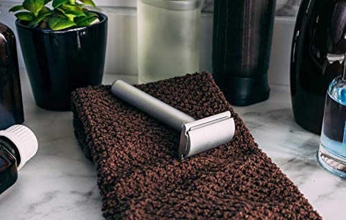 Aluminum Double Edge Safety Razor - Raw Silver | Three Piece Double Edge Safety Razor