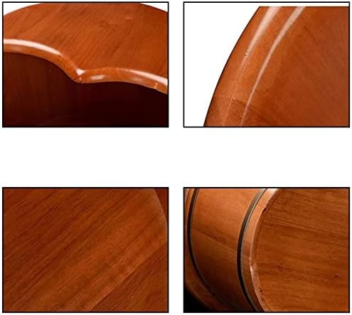 Foot Tub Wooden Foot Basin Foot Tub Massager Solid Wood Thickening Foot Treatment Tub Family Foot Care Wooden Barrel Foot Bath Wooden Bucket Foot Spa Household Wash Ba (Color : Wood Color)
