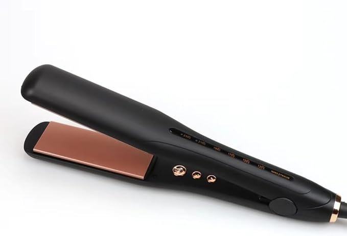 Professional Hair Straightener with Ceramic Coating Plates Black and Rose Gold Fast PTC Heater Technology 2-in-1 Straightening and Curling Iron