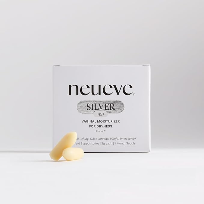 NeuEve Silver Vaginal Moisturizing Inserts for Mature Intimate Skin All-Natural Intimate Care Phase 2 | 6 Count | 1-Month Supply
