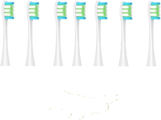 Compatible for Oclean Flow/X/X PRO/ Z1/ F1/ One/Air 2 /SE Brush Heads Soft Sonic Toothbrush Vacuum Bristle 7pcs Replacement(7pcs Wgreen)