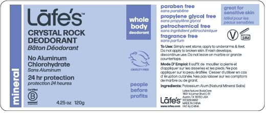 Lafe's Natural Deodorant | Unscented Crystal Mineral Rock Natural Deodorant | 2.25 Ounce | 6 Pack