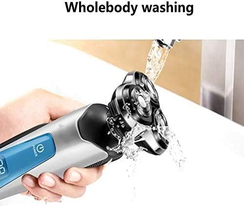 Electric Shavers for Men Head Shavers for Bald Men with LED Display Faster-Charging 3D Floating Waterproof Electric Razors with Hair ClippersNose Hair Trimmer &amp Facial Cleansing Brush