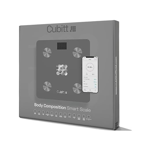 CUBITT Smart Digital Weight Scale 13 Body Composition Analizer BMI Muscle Mass Body Fat Scale with Smartphone App sync with Bluetooth (Grey)