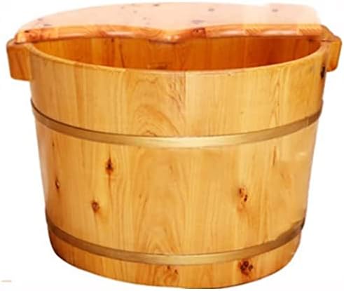 Foot Tub Wooden Foot Basin Reducing Stress Household with Cover Thickening Tub Cedar Barrel Foot tub Foot Bath Barrel Footbath Wash The Wooden Barrel Foot Massage (Color : 2 Size : 4cm*26cm) foot Bat