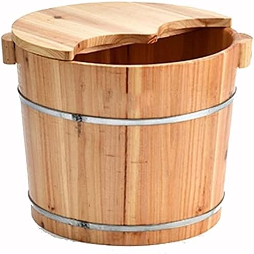Foot Tub Wooden Foot Basin Reducing stress Barrel Thicken With Cover Foot Tub Tub Foot Tub Foot Tub With Massage Foot Bath Barrel Foot massage foot Bath Wooden Bucket Foot Spa Household Wash Ba