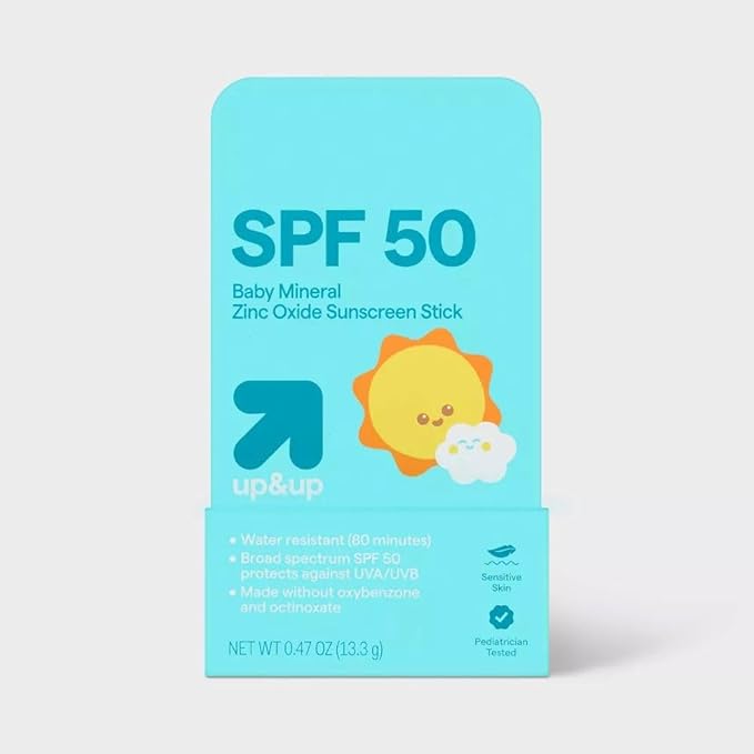 Baby Mineral Sunscreen Stick - SPF 50-0.5oz - up&ampup: Whole Body Coverage Scented Zinc Oxide Formula