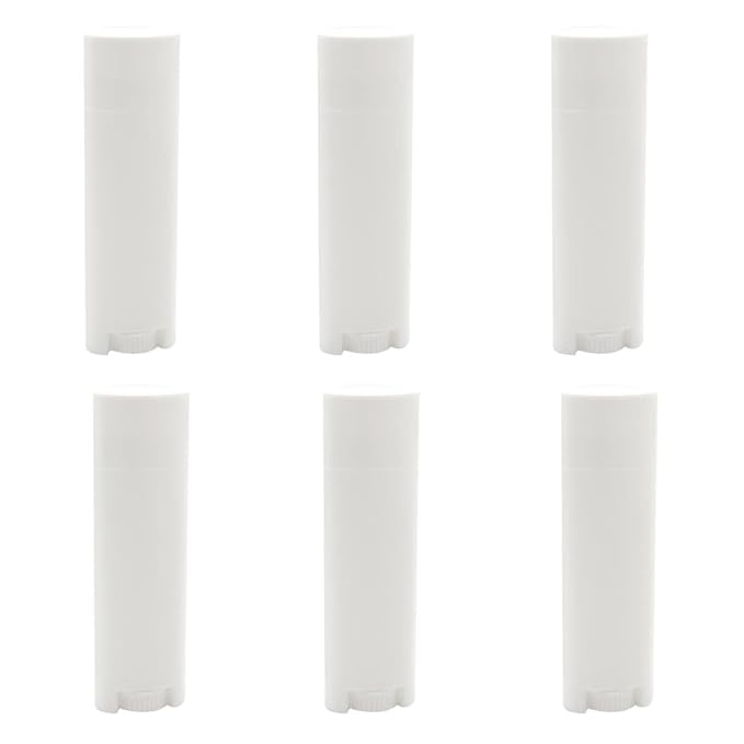 FZBNSRKO 5ml 50 Pcs Empty Oval Deodorant Lip Balm Tubes Twist-up Refillable Mini Size Containers for Carry-On TravelDIY DeodorantsWhite