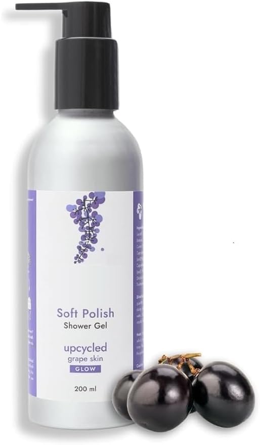 SE Grape Skin Soft Polish Shower Gel 200 ml | Bio-Active - Upcycled Body Wash | Antioxidant-Rich Cleanser | Eco- Friendly - All Skin Types - Men &amp Women...