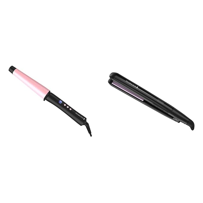 Remington Amazing Hair Bundle: Anti Static Ceramic Hair Straightener &amp Digital 1-1 ½ Inch Ceramic Curling Wand