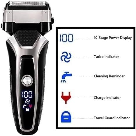 Men's Shaver USB Rechargeable Electric Shaver Stainless Steel Shaving Machine for Men 3D Triple Floating Blade Razor Shaver Barber Electric