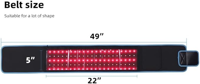 Red Light Therapy Infrared Light Therapy Wrap Belt Wearable Large Pad for Body Waist Back Shoulder Leg Knee LED 660nm&amp850nm Red Light Belt Device with Timer Remote Controller Ideal Gift