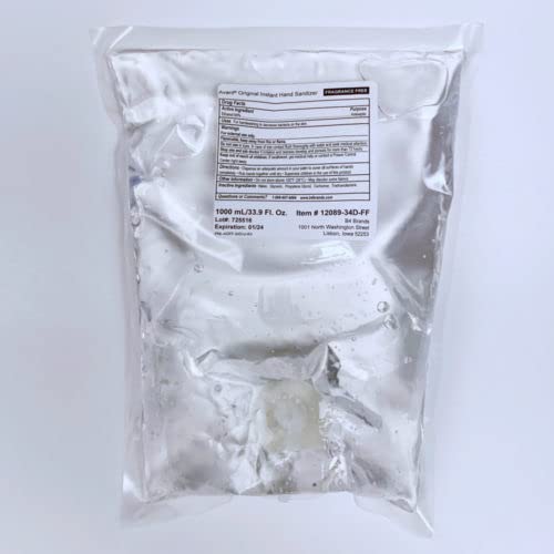Avant® Original Gel Hand Sanitizer 1000ml pouch case of 8 bulk refill…