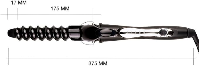 Spiral Curling Wand with Clamp - 32mm Ceramic Hair Iron for Tight to Loose Curls and Crimping Waves Adjustable Temperature