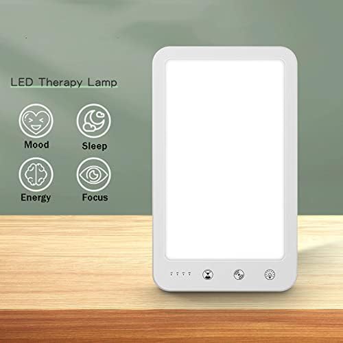 Light Therapy Lamp UV Free 10000 Lux with 5 Adjustable Brightness 4 Timers Sunlight Lamp LED for Home Office Travelling