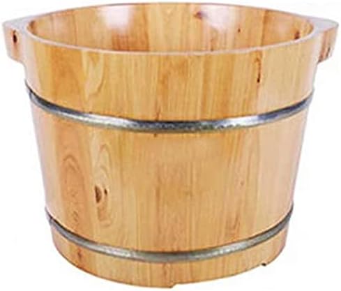 Foot Tub Wooden Foot Basin Solid wood foot bath barrel household solid wood footbath with cover small wooden barrel female lazy foot tub 21cm foot Bath Wooden Bucket Foot Spa Household Wash Ba