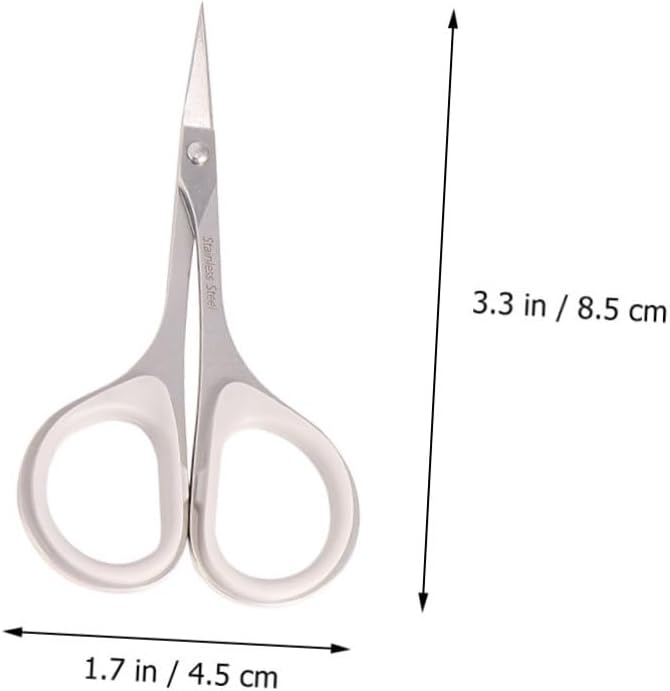 NOLITOY 6pcs Grooming Scissors Nose Hair Trimmer Vibrissa Scissors Eyebrow Double-head Stainless Steel Easy to Use